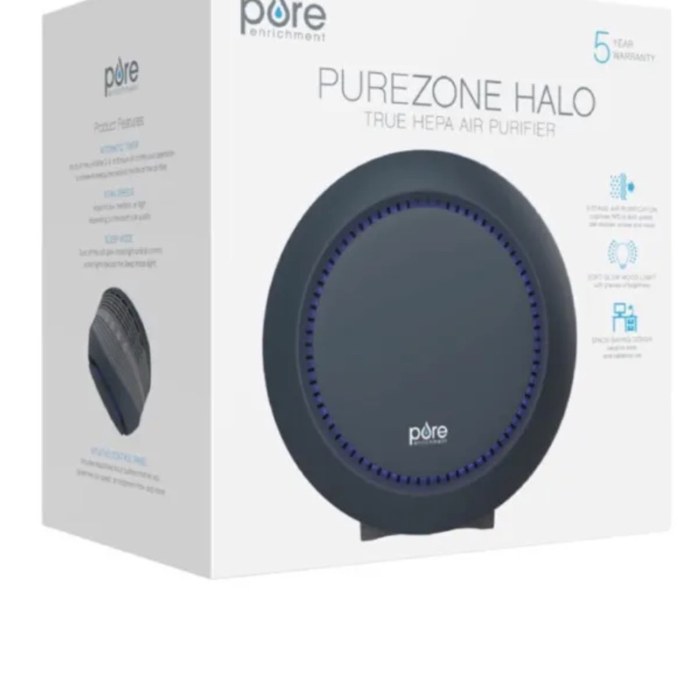 Pure Enrichment PureZone Halo 3-Speed Air Purifier True HEPA Filter.
